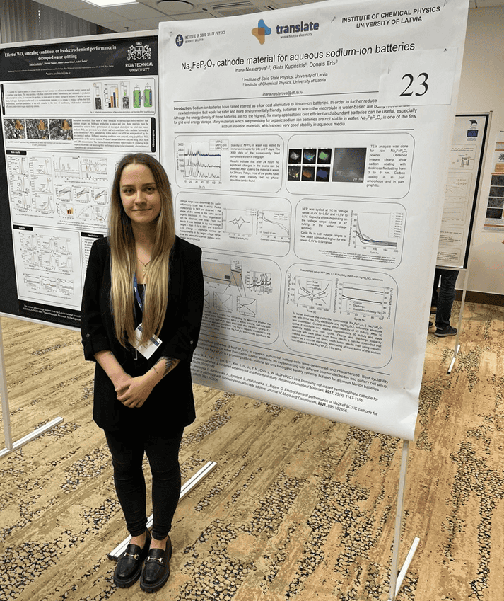 Inara Nestrova displaying her poster at BEChem2024